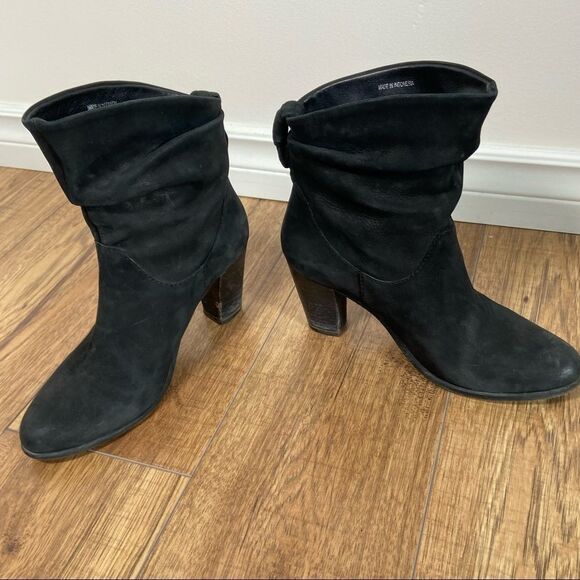 Arnold Churgin Suede Leather Slouchy Ankle Bootie w/ 2.5" Heel Black Size 38 - Picture 2 of 6